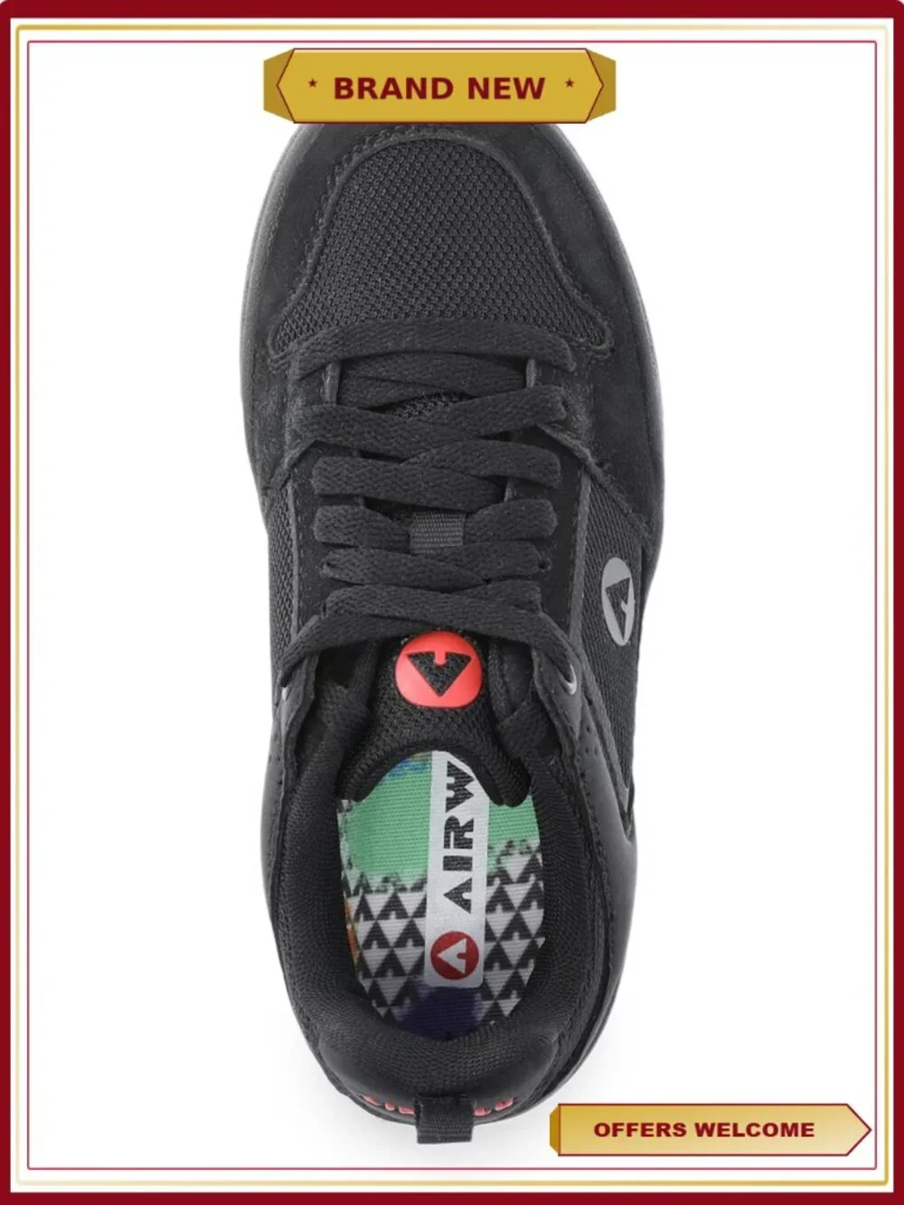 Airwalk Boys Sneakers Size 13 Skate Style Lace Up Mesh Faux Suede
